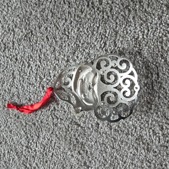 Lenox China Silver Tone Santa Claus Face  Jeweled Christmas Tree Ornament - Picture 2 of 3